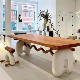 Solid Oak Wood Dining Table-Dining Tables