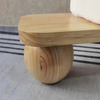 Solid Oak Wood Shoe Bench with Cushion – Entryway Ottoman Stool-Benches