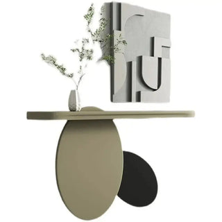 Solid Wood Oval Art Console Table-Console Tables