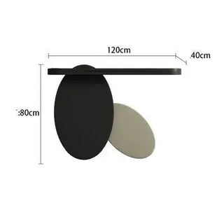 Solid Wood Oval Art Console Table-Console Tables