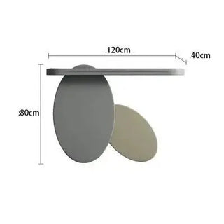 Solid Wood Oval Art Console Table-Console Tables