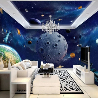 Space Adventure: It's Time to Go to Space Nursery Wallpaper-Kids Room Wallpaper