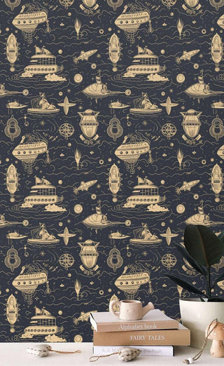 Spaceships Wallpaper Mural for Kids Room-Kids Room Wallpaper