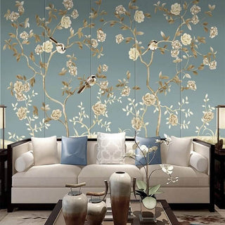 Sparrow Floral Wallpaper - Stunning Designs for Any Space-Flower & Leaf Wallpaper