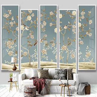 Sparrow Floral Wallpaper - Stunning Designs for Any Space-Flower & Leaf Wallpaper