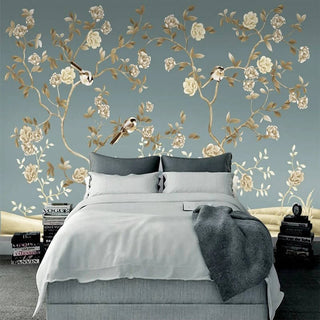 Sparrow Floral Wallpaper - Stunning Designs for Any Space-Flower & Leaf Wallpaper