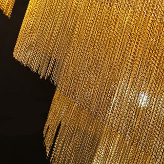 Spiral Chains Chandelier – Large LED Pendant Light for Staircases and High Ceilings-Staircase Chandeliers