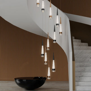 Spiral Cones: Staircase Chandelier - Elegant Lighting-Staircase Chandeliers