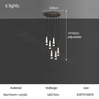Spiral Cones: Staircase Chandelier - Elegant Lighting-Staircase Chandeliers