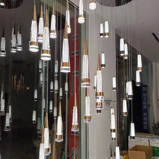 Spiral Cones: Staircase Chandelier - Elegant Lighting-Staircase Chandeliers