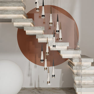 Spiral Cones: Staircase Chandelier - Elegant Lighting-Staircase Chandeliers