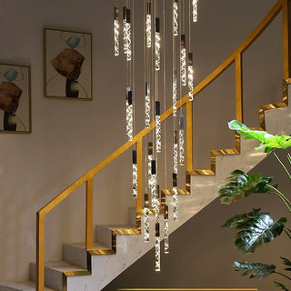 Staircase Crystal Tubes Chandelier Light – Elegant Interiors-Staircase Chandeliers