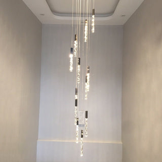 Staircase Crystal Tubes Chandelier Light – Elegant Interiors-Staircase Chandeliers
