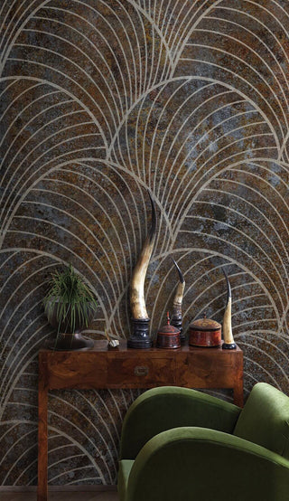 Stone Carve Petals Wallpaper Mural-Marble Design Wallpaper