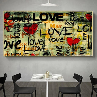 Street Art of Love Canvas Wall Art-Wall Posters