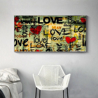 Street Art of Love Canvas Wall Art-Wall Posters