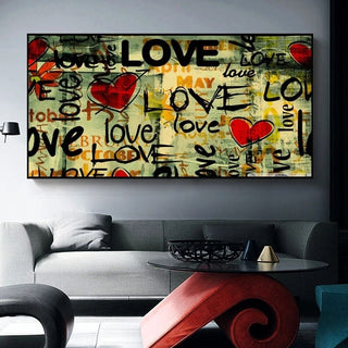 Street Art of Love Canvas Wall Art-Wall Posters