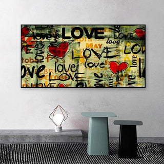 Street Art of Love Canvas Wall Art-Wall Posters