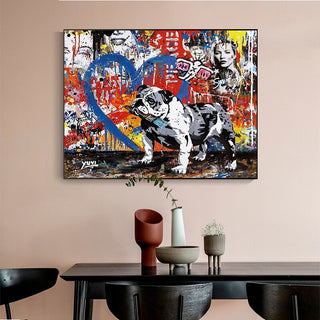 Street Graffiti Art Dog Canvas Wall Art-Wall Posters