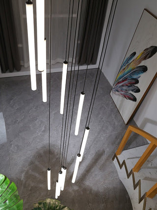Strip Cylinders Chandelier - Sleek & Modern Lighting-Staircase Chandeliers