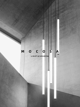 Strip Cylinders Chandelier - Sleek & Modern Lighting-Staircase Chandeliers