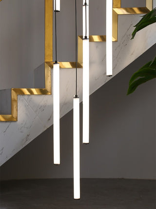 Strip Cylinders Chandelier - Sleek & Modern Lighting-Staircase Chandeliers