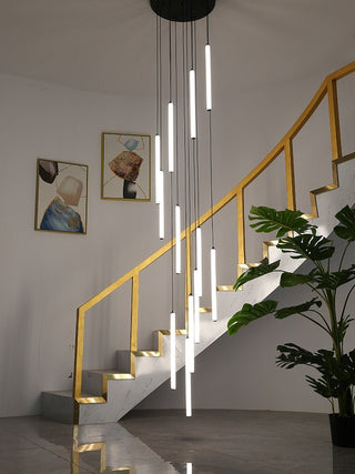 Strip Cylinders Chandelier - Sleek & Modern Lighting-Staircase Chandeliers
