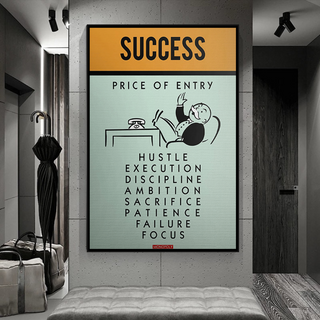 Success Price of Entry - Monopoly Canvas Wall Art-Wall Posters