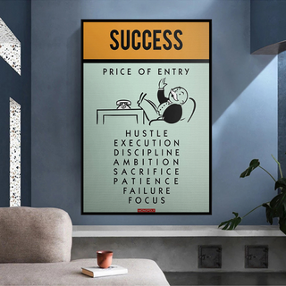 Success Price of Entry - Monopoly Canvas Wall Art-Wall Posters