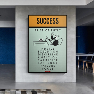 Success Price of Entry - Monopoly Canvas Wall Art-Wall Posters