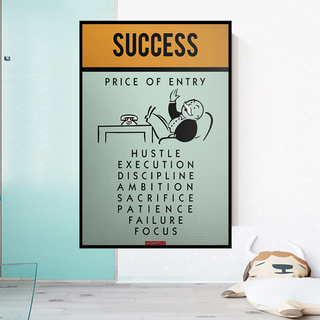 Success Price of Entry - Monopoly Canvas Wall Art-Wall Posters