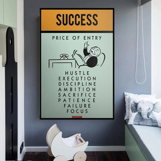 Success Price of Entry - Monopoly Canvas Wall Art-Wall Posters