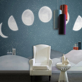 Sunrise to Sunset: Moon Timings Nursery Wallpaper-Kids Room Wallpaper