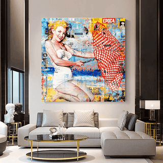 Surfing at Beach - Marilyn Monroe Wall Art-Marilyn Monroe Art