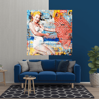 Surfing at Beach - Marilyn Monroe Wall Art-Marilyn Monroe Art