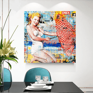 Surfing at Beach - Marilyn Monroe Wall Art-Marilyn Monroe Art