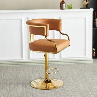 Swivel Leather Bar Stools Height Adjustable Kitchen Counter Stools-Bar Stools