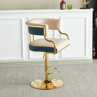 Swivel Leather Bar Stools Height Adjustable Kitchen Counter Stools-Bar Stools