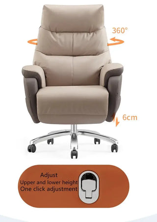 Swivel Recliner Office Chair with Footrest – Synthetic Leather-Office Chairs