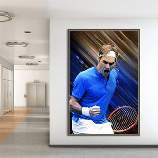 Tennis Legend Roger Federer Action Canvas Art-Tennis Wall Art