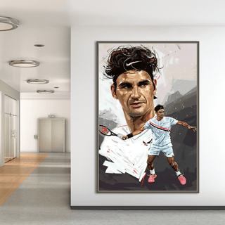 The GOAT Roger Federer Canvas Art for Tennis Fans-Tennis Wall Art