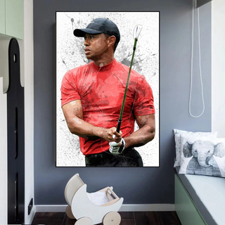 Tiger woods Golf Champion Canvas Wall Art-Golf Wall Art