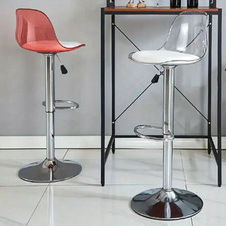 Transparent Acrylic Bar Chair – Adjustable Height &amp; 360° Swivel Elegance-Bar Stools