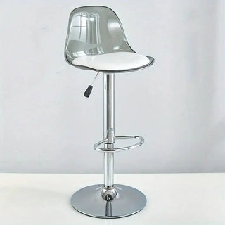 Transparent Acrylic Bar Chair – Adjustable Height &amp; 360° Swivel Elegance-Bar Stools