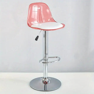 Transparent Acrylic Bar Chair – Adjustable Height &amp; 360° Swivel Elegance-Bar Stools