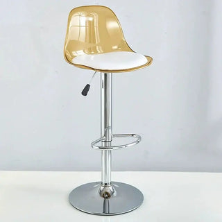 Transparent Acrylic Bar Chair – Adjustable Height &amp; 360° Swivel Elegance-Bar Stools