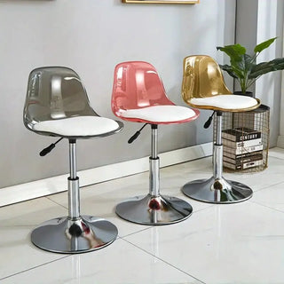 Transparent Acrylic Bar Chair – Adjustable Height &amp; 360° Swivel Elegance-Bar Stools