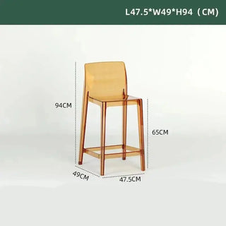 Transparent Acrylic High Bar Stool – Sleek Minimalism with Effortless Assembly-Bar Stools