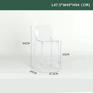 Transparent Acrylic High Bar Stool – Sleek Minimalism with Effortless Assembly-Bar Stools