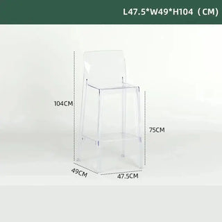 Transparent Acrylic High Bar Stool – Sleek Minimalism with Effortless Assembly-Bar Stools